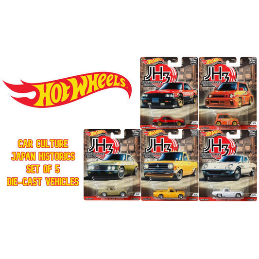 Hot Wheels Set of 5 PREMIUM Car Culture Japan Historics Die-Cast Vehicles FPY86 - Maqio