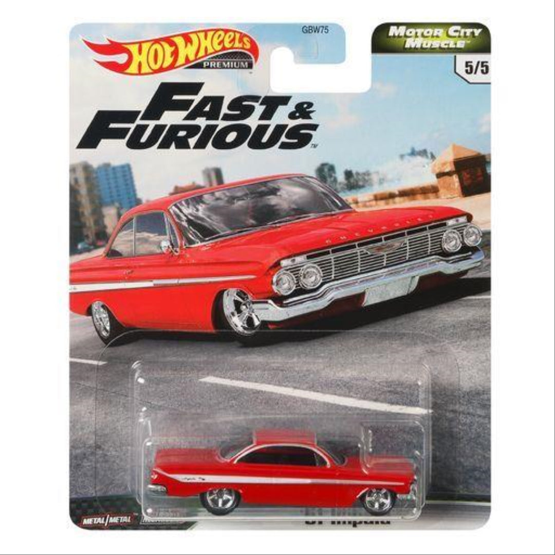 Hot Wheels Premium Fast & Furious Motor City Muscle Set of 5 Die Cast Vehicles GBW75 - Maqio