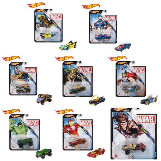 Hot Wheels Marvel Die-Cast Set Of 8 Cars