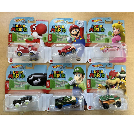 Hot Wheels Super Mario Set of 6 Die-cast Cars