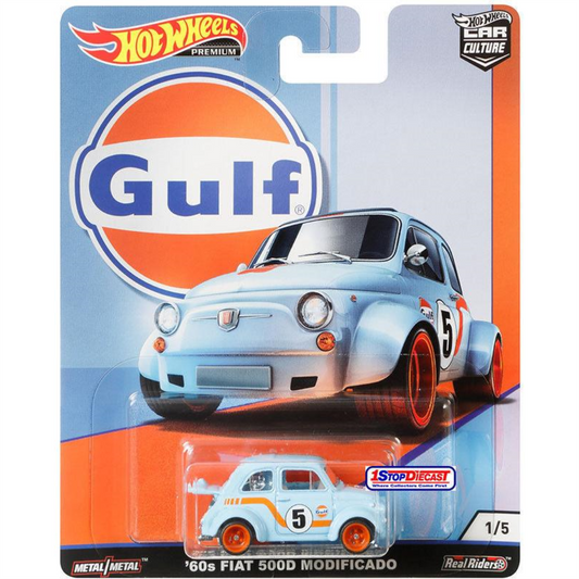 Hot Wheels Premium Car Culture Gulf - 60s Fiat 500D Modificado - Maqio