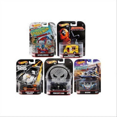 Hot Wheels Set of 5 Marvel Heroes Diecast Vehicles (incl. Deadpool, Punisher, Spider-Man) - Maqio