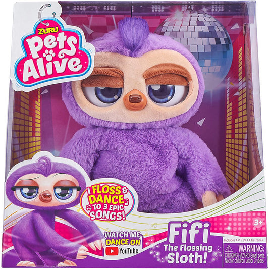 Zuru Pets Alive Fifi The Flossing Sloth Dancing Toy with 3 Songs and Features