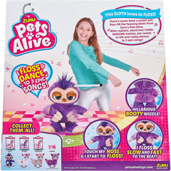 Zuru Pets Alive Fifi The Flossing Sloth Dancing Toy with 3 Songs and Features