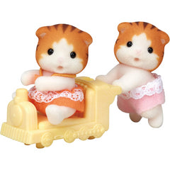 Sylvanian Families Maple Cat Twins Figures and Accessories