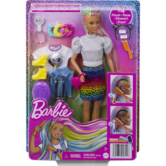 Barbie Leopard Rainbow Hair Doll 2 with Accessories