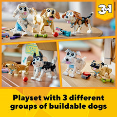 Lego 31137 Creator 3 in 1 Adorable Dogs Set with Dachshund Pug Poodle Figures