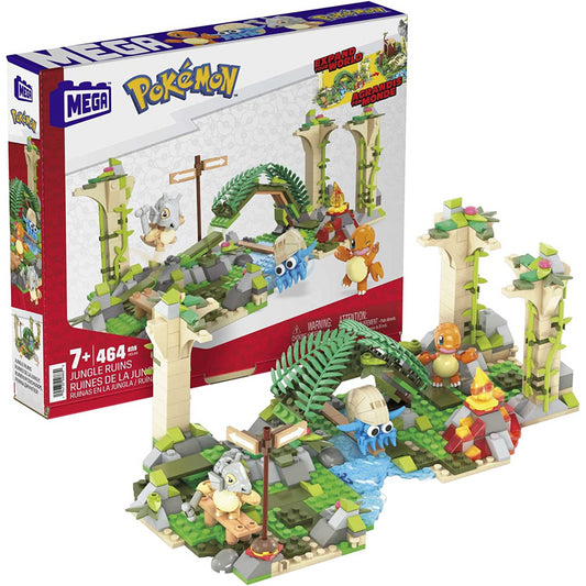 Mega Pokemon Jungle Ruins Building Set - Cubone Charmander Omanyte Figures 464 Pcs