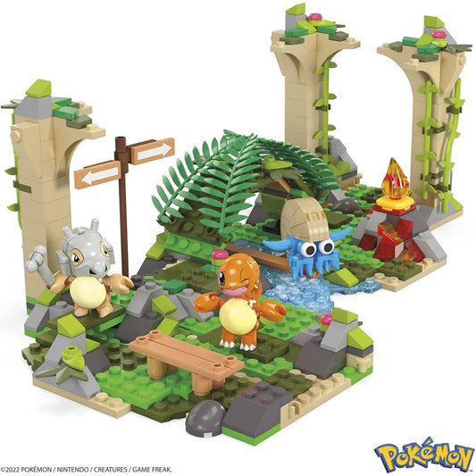 Mega Pokemon Jungle Ruins Building Set - Cubone Charmander Omanyte Figures 464 Pcs