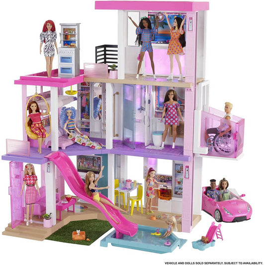 Barbie Dreamhouse Doll house Playset Pool & Slide Puppy with Lights & Sounds 75+ Pcs