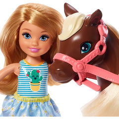 Barbie Club Chelsea Doll and Horse 6In Blonde Wearing Fashion and Accessories