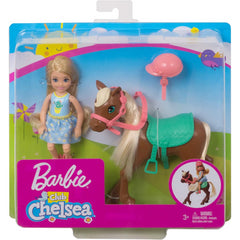 Barbie Club Chelsea Doll and Horse 6In Blonde Wearing Fashion and Accessories