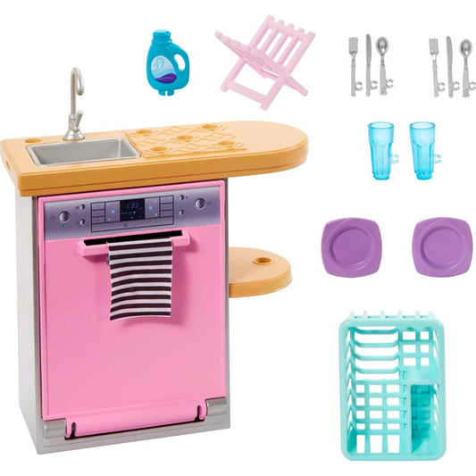 Barbie Kitchen Set with Dishwasher Tableware & Accessories