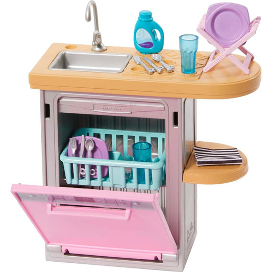Barbie Kitchen Set with Dishwasher Tableware & Accessories