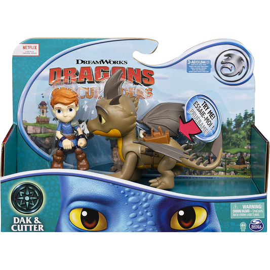 Dragons DreamWorks Rescue Riders Cutter and Dak Dragon and Viking Figures
