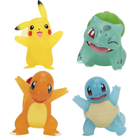 Pokemon Battle 4 Pack Figures 3in Pikachu Charmander Bulbasaur Squirtle