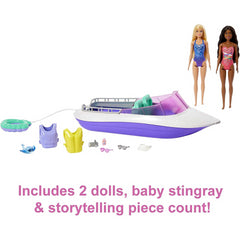 Barbie Mermaid Power Playset with 2 Dolls & 18in Floating Boat