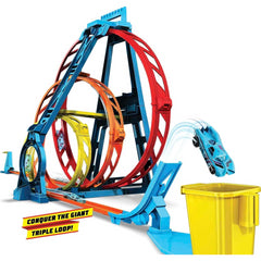 Hot Wheels Track Builder Unlimited Triple Loop Kit Collapsible 3-Loop Gift Set