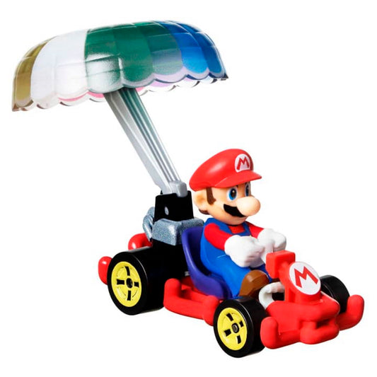 Hot Wheels Mario Kart Mario with Pipe Frame and Parachute Die-cast Vehicle