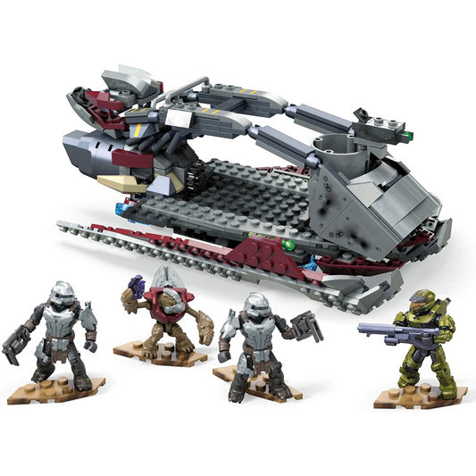 Halo Mega Construx Skiff Intercept Vehicle & 4 Action Figures