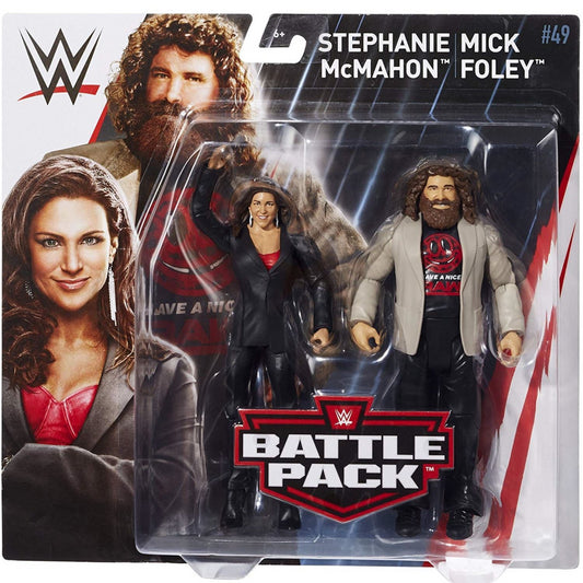 Mattel FMF66Â Mick Foley And Stephanie McMahon WWE Basic Figures Boys Pack of 2Â x - Maqio