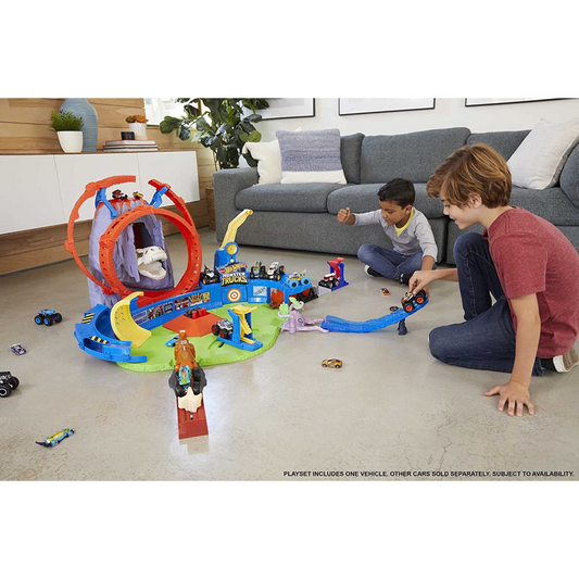 Hot Wheels Monster Truck T-Rex Volcano Arena Playset