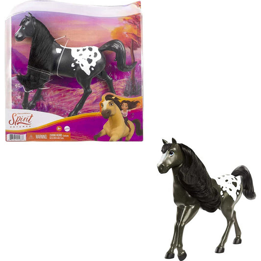 Dreamworks Spirit Untamed Black Hair Horse 8" & Moving Head - Pinto