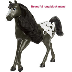 Dreamworks Spirit Untamed Black Hair Horse 8" & Moving Head - Pinto