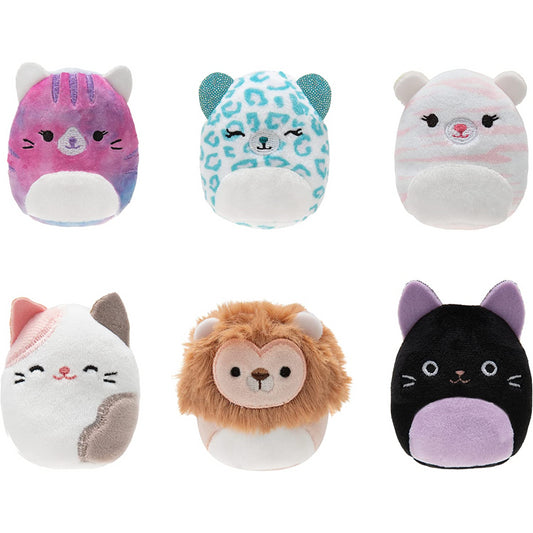 Squishmallows Squishville Pack of 6 Cuddly Purr-FECT Squad 2in Plush-Toys