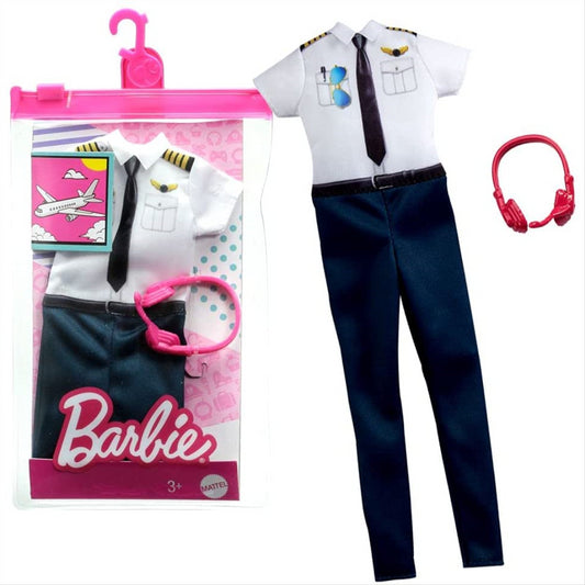 Barbie Career Outfit Clothes & Accessories - Trousers & White Pilot Shirt
