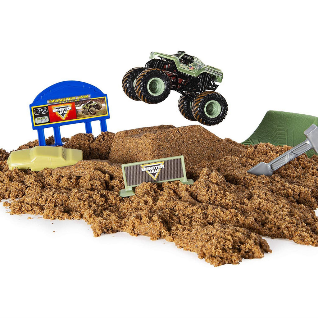 Monster Jam Kinetic Sand with Soldier Fortune Truck Vehicle - Maqio