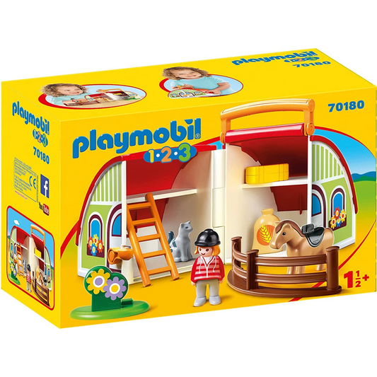 Playmobil 70180 1.2.3 Colourful Barn Yard and Animal Figures