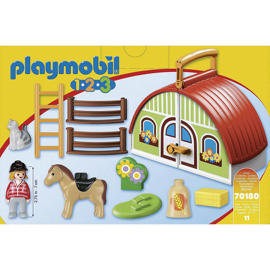 Playmobil 70180 1.2.3 Colourful Barn Yard and Animal Figures
