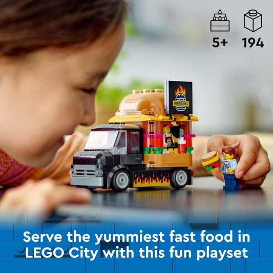LEGO City 60404 Burger Van Food Truck Toy Vehicle Building Toys