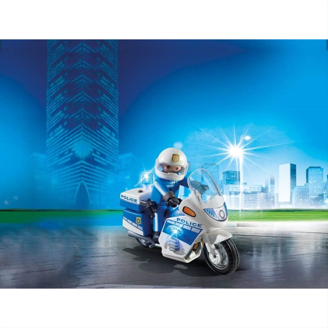 Playmobil 6923 City Action Police Bike with LED Light - Maqio
