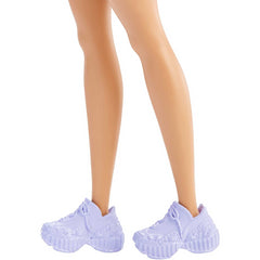 Barbie Fashionistas Doll Petite Long Purple Hair & Purple Metallic Dress