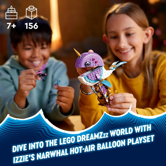 LEGO 71472 DREAMZzz Izzie's Narwhal Hot-Air Balloon  Building Set