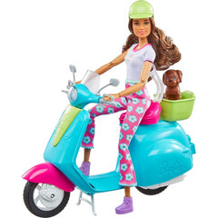 Barbie Fashionistas Doll & Scooter Travel Playset