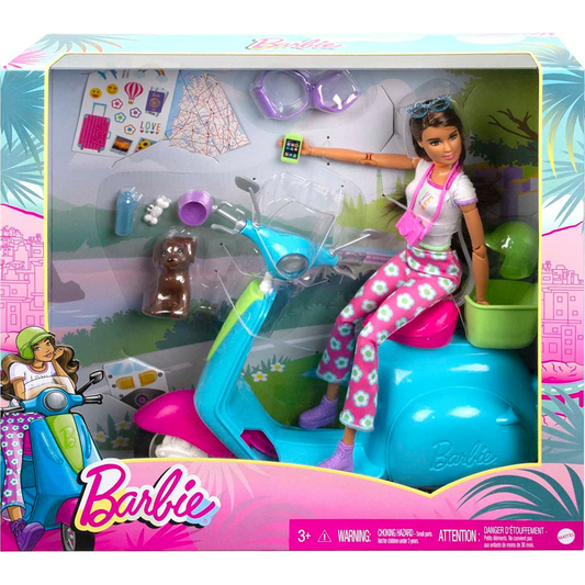 Barbie Fashionistas Doll & Scooter Travel Playset