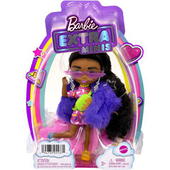 Barbie Extra Minis Doll 5.5in Wearing Sprinkle-Printed Dress & Furry Coat