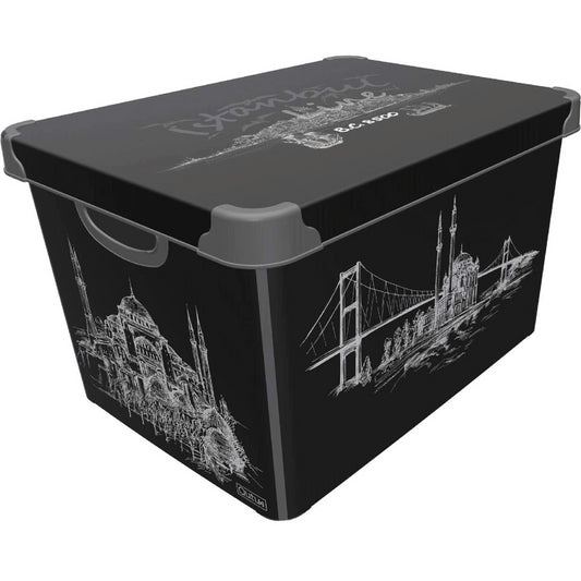 Maqio 22 Litre Plastic Storage IML Print Istanbul DÃ©cor Box - Maqio