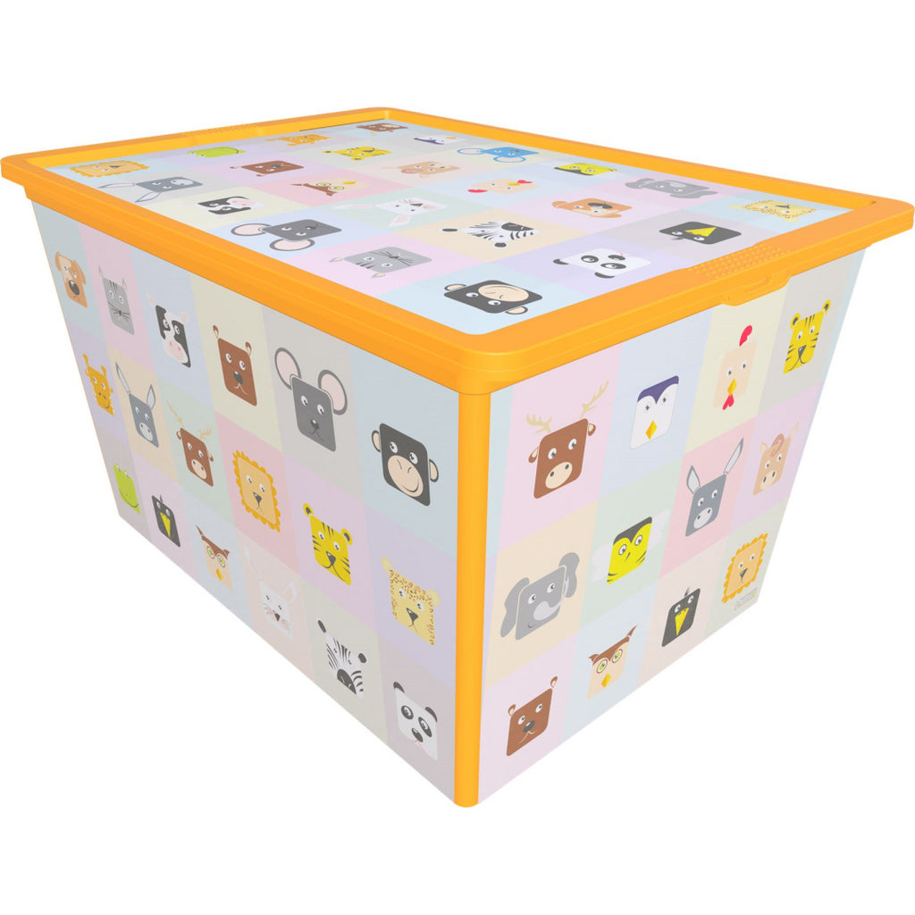 Maqio Decorative 50 Litre Motif Box -  Animals (Orange) - Maqio