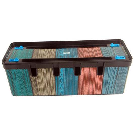 Maqio Polypropylene IML Print Cable Tidy Box - Coloured Wood - Maqio
