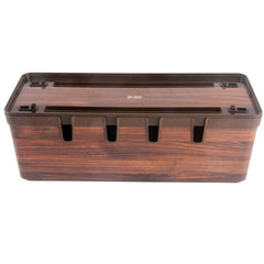 Maqio Polypropylene IML Print Cable Tidy Box - Varnished Wood - Maqio