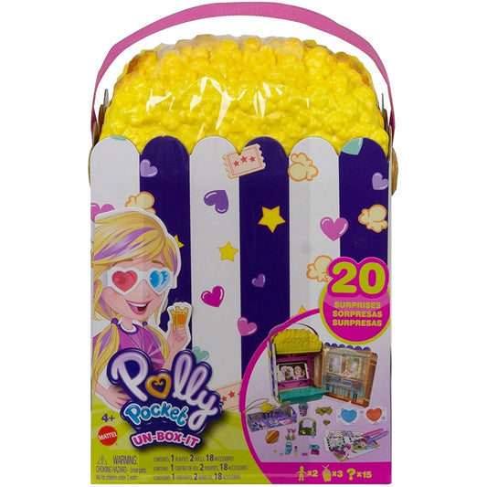 Polly Pocket Popcorn Un-Box It Movie Theater Theme 15+ Surprises