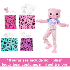 Barbie Cutie Reveal Doll & Teddy Bear Plush Costume & 10 Surprises