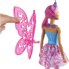 Barbie Dreamtopia Fairy Doll 12-Inch with Pink and Blue Jewel Pink Hair & Wings