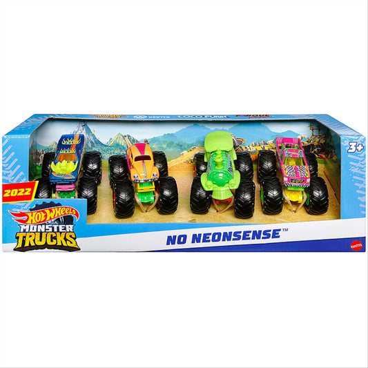 Hot Wheels Monster Trucks No Neonsense Set of 4 Trucks