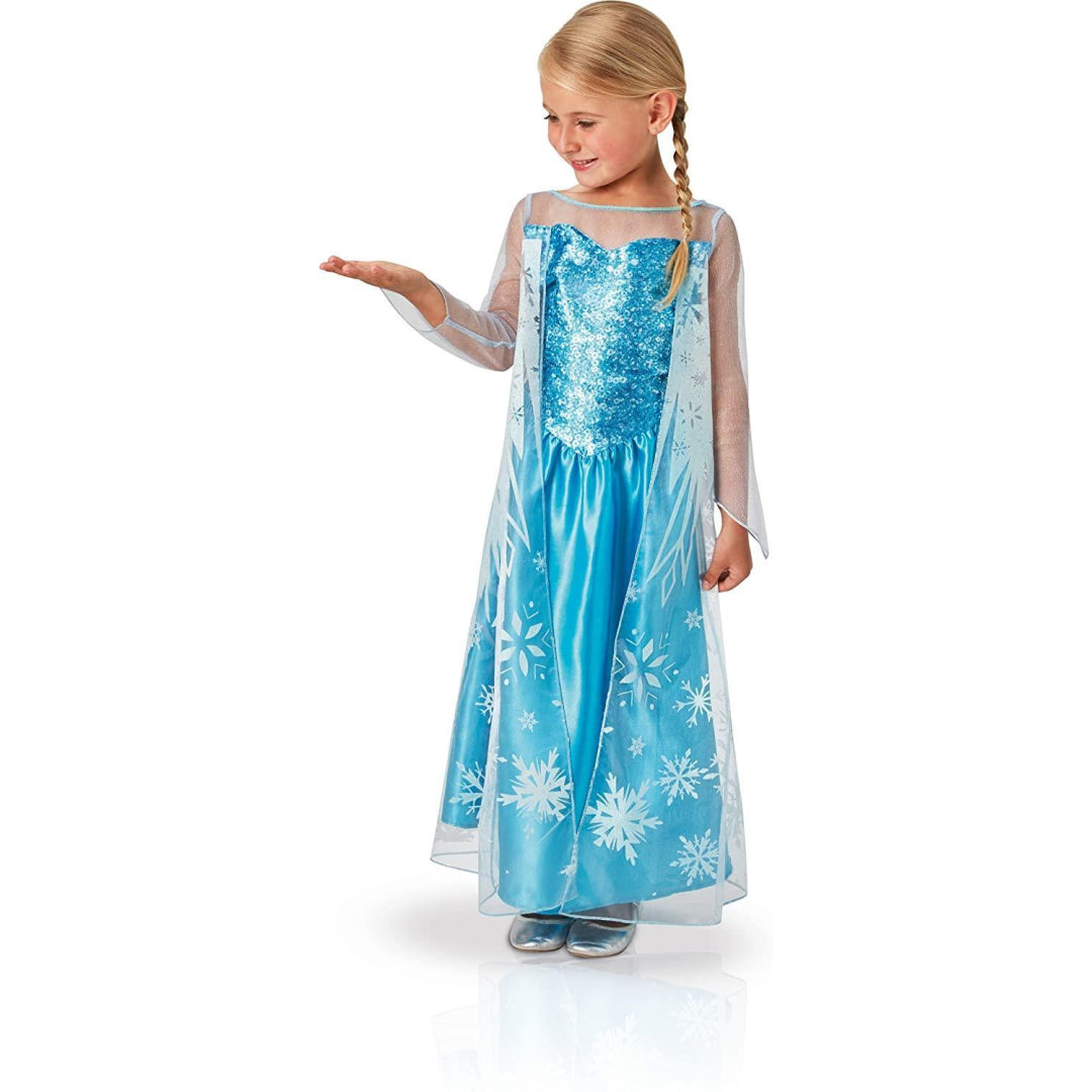 Rubie's 620975 Frozen Elsa Child Costume with Cape (Height 116cm, Age 5-6) - Maqio
