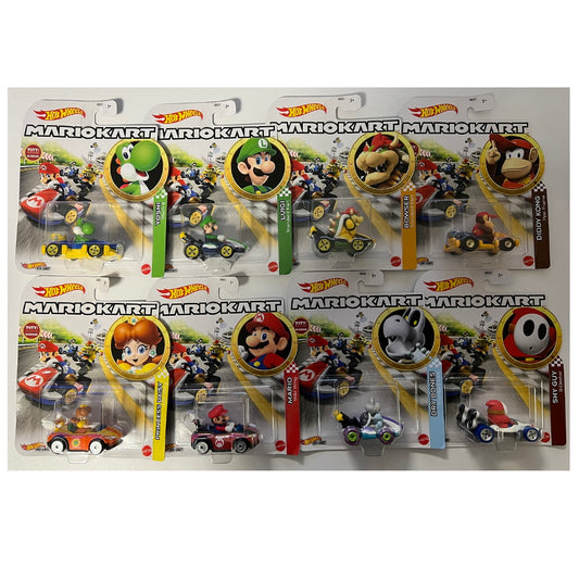 Hot Wheels Mart Kart Set of 8 Character Vehicles Play Set Version 3